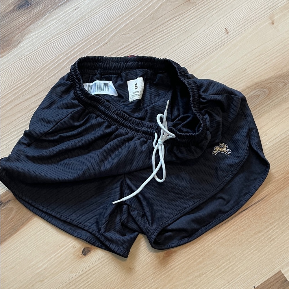 Tracksmith Black Women's Running Shorts with White Drawstring
